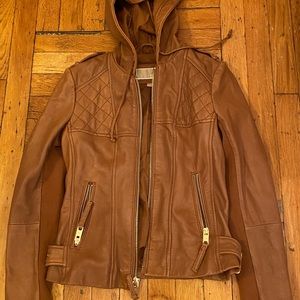 Michael Kors Petite XS leather coat